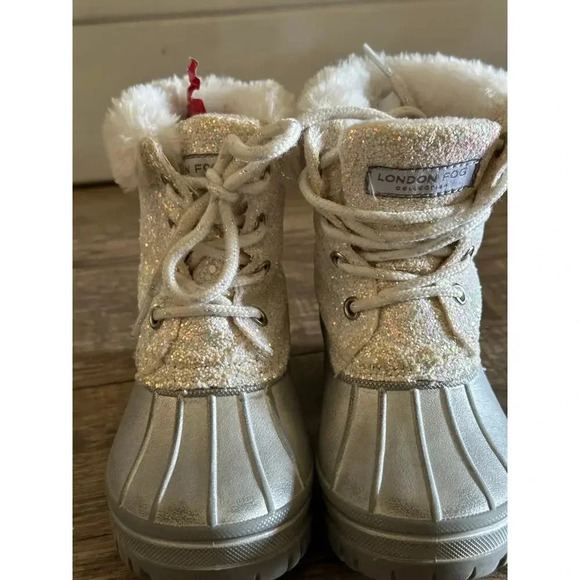 London Fog Collection Faux Fur Glitter Snow Boot Size 11 girls winter - Picture 9 of 10